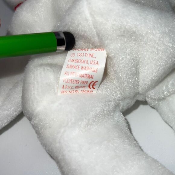 1994 Rare Valentino Stretch Style White TY Beanie Babies Collection Teddy Bear - Picture 5 of 9